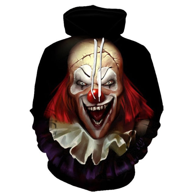 Clown 3D Print Hooded Sweatshirt