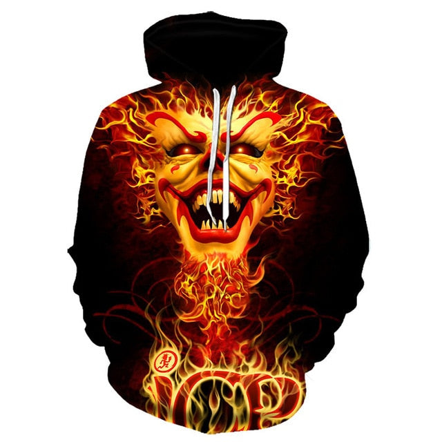 Clown 3D Print Hooded Sweatshirt