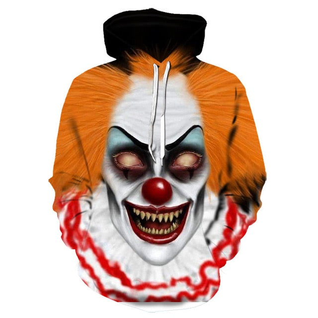 Clown 3D Print Hooded Sweatshirt